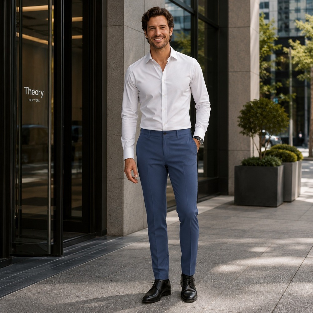 THEORY Men Dress Pants Blue 32 Slim Fit ZAINE SW NEOTERIC F0877210 USA MADE